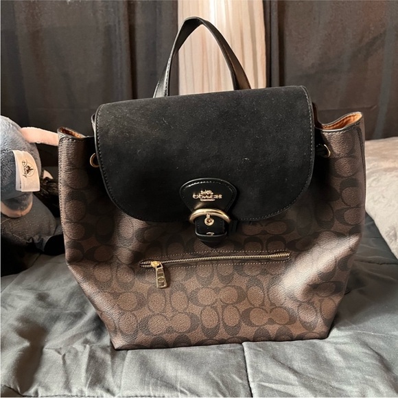 Kleo Coach Signature Brown and Black Backpack - Picture 2 of 7